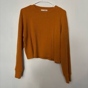 Wilfred Free Warm Amber Knit Cropped Sweater